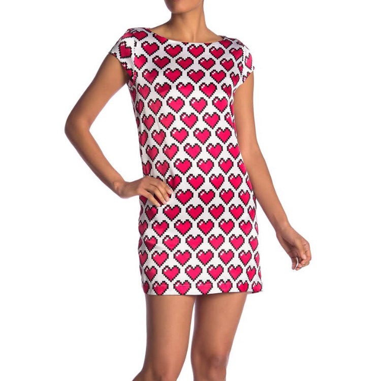 Love Moschino Allover Cuori Heart Pattern Dress